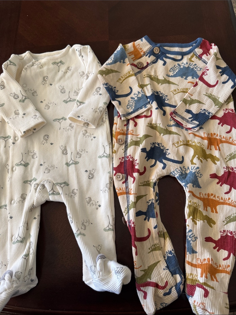 Baby Cotton Ribbed One-Piece with Multicolor Dinosaur Print